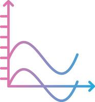 Wave Chart Line Gradient Icon Design vector