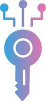 Digital Key Glyph Gradient Icon Design vector