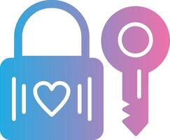 Heart Lock Glyph Gradient Icon Design vector