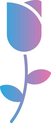 Tulip Glyph Gradient Icon Design