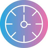 Clock Glyph Gradient Icon Design vector