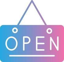 Open Sign Glyph Gradient Icon Design vector