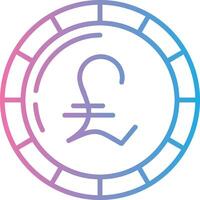 Pound Coin Line Gradient Icon Design vector