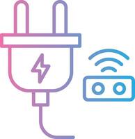 Smart Plug Line Gradient Icon Design vector