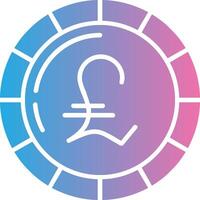 Pound Coin Glyph Gradient Icon Design vector