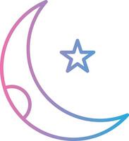 Moon Line Gradient Icon Design vector