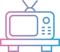 televisión línea degradado icono diseño vector