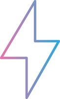 Thunder Bolt Line Gradient Icon Design vector