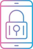 Mobile Security Line Gradient Icon Design vector