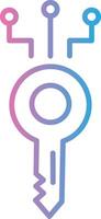 Digital Key Line Gradient Icon Design vector