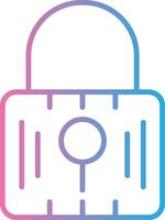 Locked Line Gradient Icon Design vector