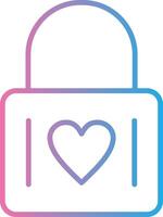 Heart Lock Line Gradient Icon Design vector