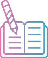 Homework Line Gradient Icon Design vector