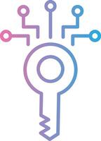 Digital Key Line Gradient Icon Design vector