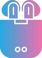 Earbuds Glyph Gradient Icon Design vector