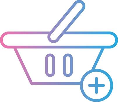 Add To Basket Line Gradient Icon Design vector