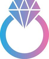 diamante anillo glifo degradado icono diseño vector