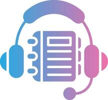 Listening Glyph Gradient Icon Design vector