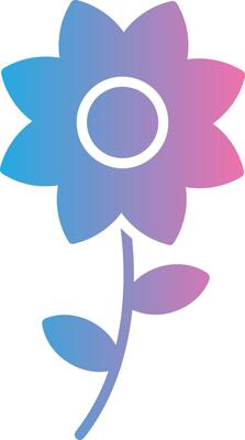 Flower Glyph Gradient Icon Design