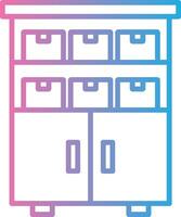 Shelves Line Gradient Icon Design vector