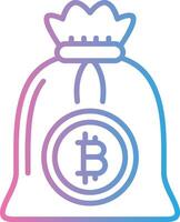 Bitcoin Bag Line Gradient Icon Design vector