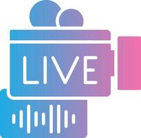Live Stream Glyph Gradient Icon Design vector