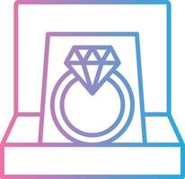 diamante anillo línea degradado icono diseño vector