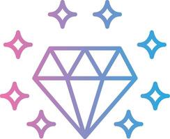 Gemstone Line Gradient Icon Design vector