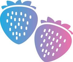Strawberries Glyph Gradient Icon Design vector
