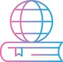 global educación línea degradado icono diseño vector