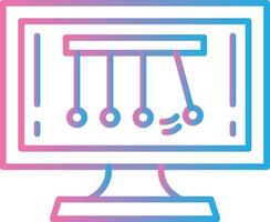 Newtons Cradle Line Gradient Icon Design vector