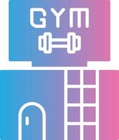 gimnasio glifo degradado icono diseño vector