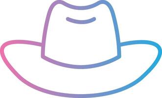 vaquero sombrero línea degradado icono diseño vector