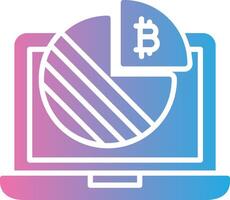 Bitcoin Graph Glyph Gradient Icon Design vector