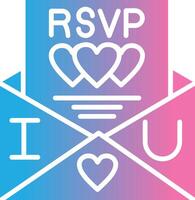 Rsvp Glyph Gradient Icon Design vector