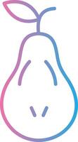 Pear Line Gradient Icon Design vector