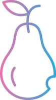 Pear Line Gradient Icon Design vector