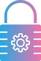 Lock Glyph Gradient Icon Design vector