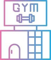 gimnasio línea degradado icono diseño vector