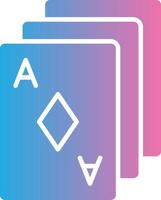 póker tarjetas glifo degradado icono diseño vector