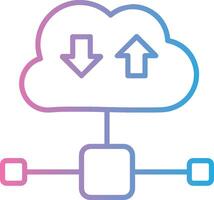 Cloud Line Gradient Icon Design vector