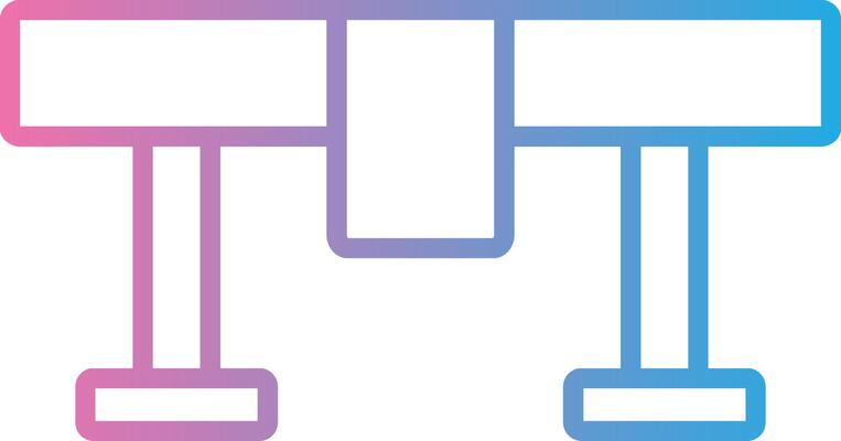 Bench Line Gradient Icon Design