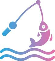 Fishing Glyph Gradient Icon Design vector