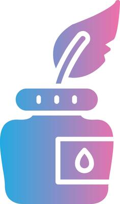 Ink Glyph Gradient Icon Design