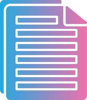 File Glyph Gradient Icon Design vector