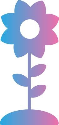 Flower Glyph Gradient Icon Design