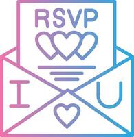 rsvp línea degradado icono diseño vector