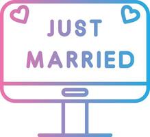 Just Married Line Gradient Icon Design vector