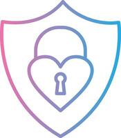 heart lock Line Gradient Icon Design vector