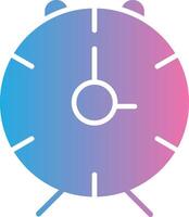 alarma reloj glifo degradado icono diseño vector